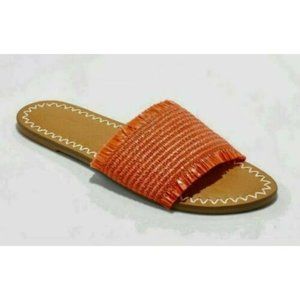 Universal Thread Women's Luciana Woven Slide Sandals Flats Slip On Red 8 New